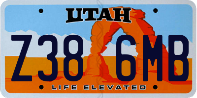 UT license plate Z386MB
