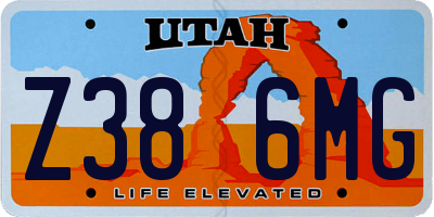 UT license plate Z386MG