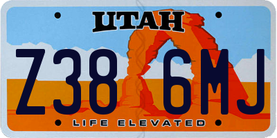 UT license plate Z386MJ