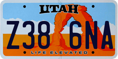 UT license plate Z386NA