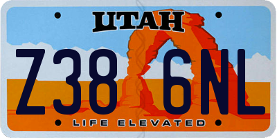 UT license plate Z386NL
