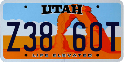 UT license plate Z386OT
