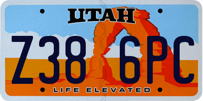 UT license plate Z386PC