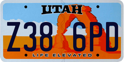 UT license plate Z386PD
