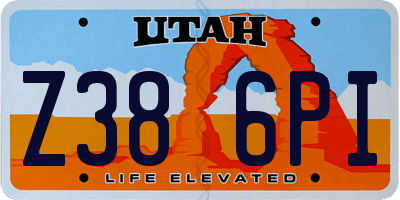 UT license plate Z386PI