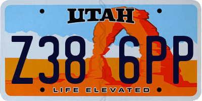 UT license plate Z386PP