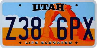 UT license plate Z386PX