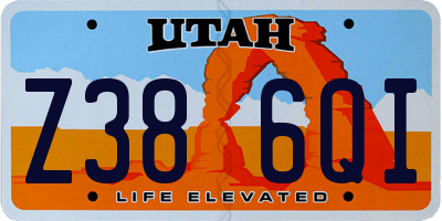 UT license plate Z386QI