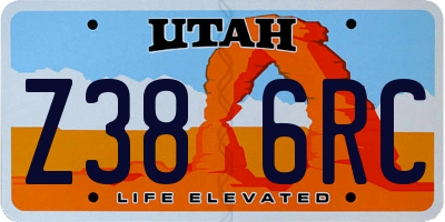 UT license plate Z386RC