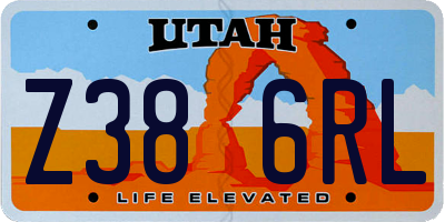 UT license plate Z386RL