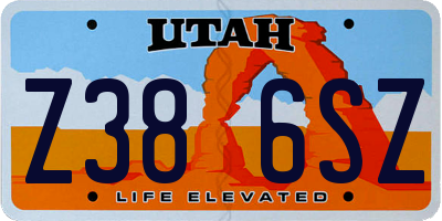 UT license plate Z386SZ