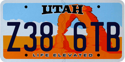 UT license plate Z386TB