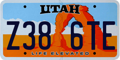 UT license plate Z386TE
