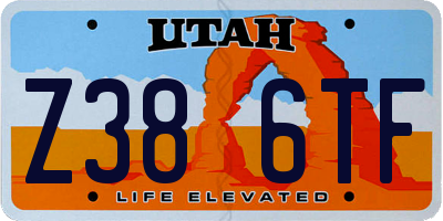 UT license plate Z386TF