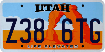 UT license plate Z386TG
