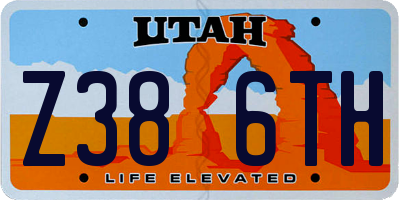 UT license plate Z386TH