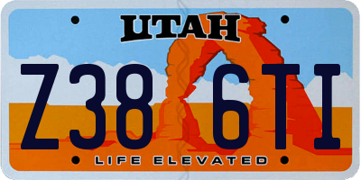 UT license plate Z386TI