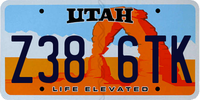 UT license plate Z386TK