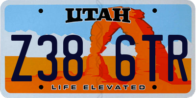 UT license plate Z386TR