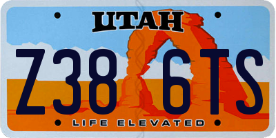 UT license plate Z386TS
