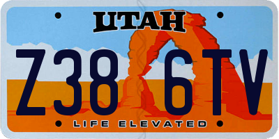 UT license plate Z386TV