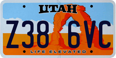 UT license plate Z386VC