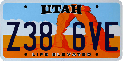 UT license plate Z386VE