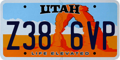 UT license plate Z386VP