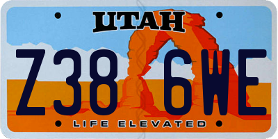 UT license plate Z386WE