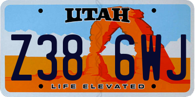 UT license plate Z386WJ