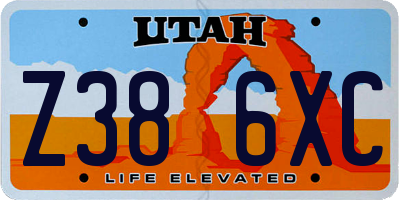 UT license plate Z386XC