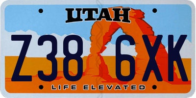 UT license plate Z386XK
