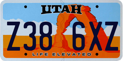 UT license plate Z386XZ
