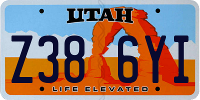 UT license plate Z386YI