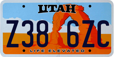 UT license plate Z386ZC