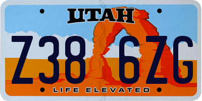 UT license plate Z386ZG