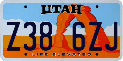 UT license plate Z386ZJ