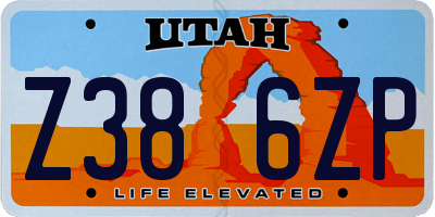 UT license plate Z386ZP