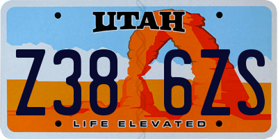 UT license plate Z386ZS