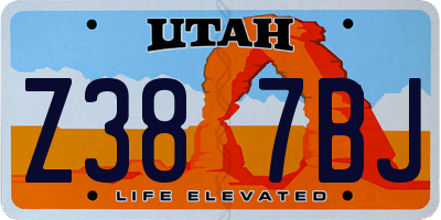 UT license plate Z387BJ