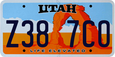UT license plate Z387CO