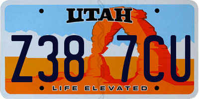 UT license plate Z387CU