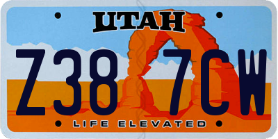 UT license plate Z387CW