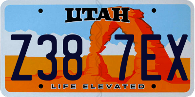 UT license plate Z387EX