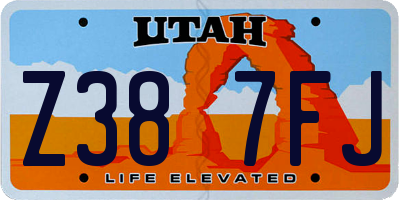 UT license plate Z387FJ