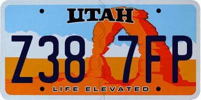 UT license plate Z387FP