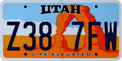 UT license plate Z387FW