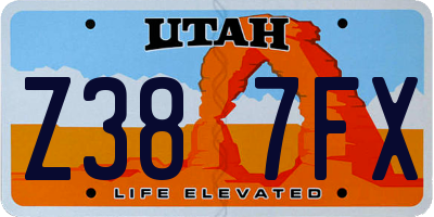 UT license plate Z387FX