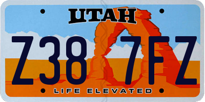UT license plate Z387FZ