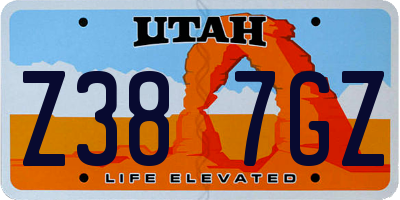 UT license plate Z387GZ